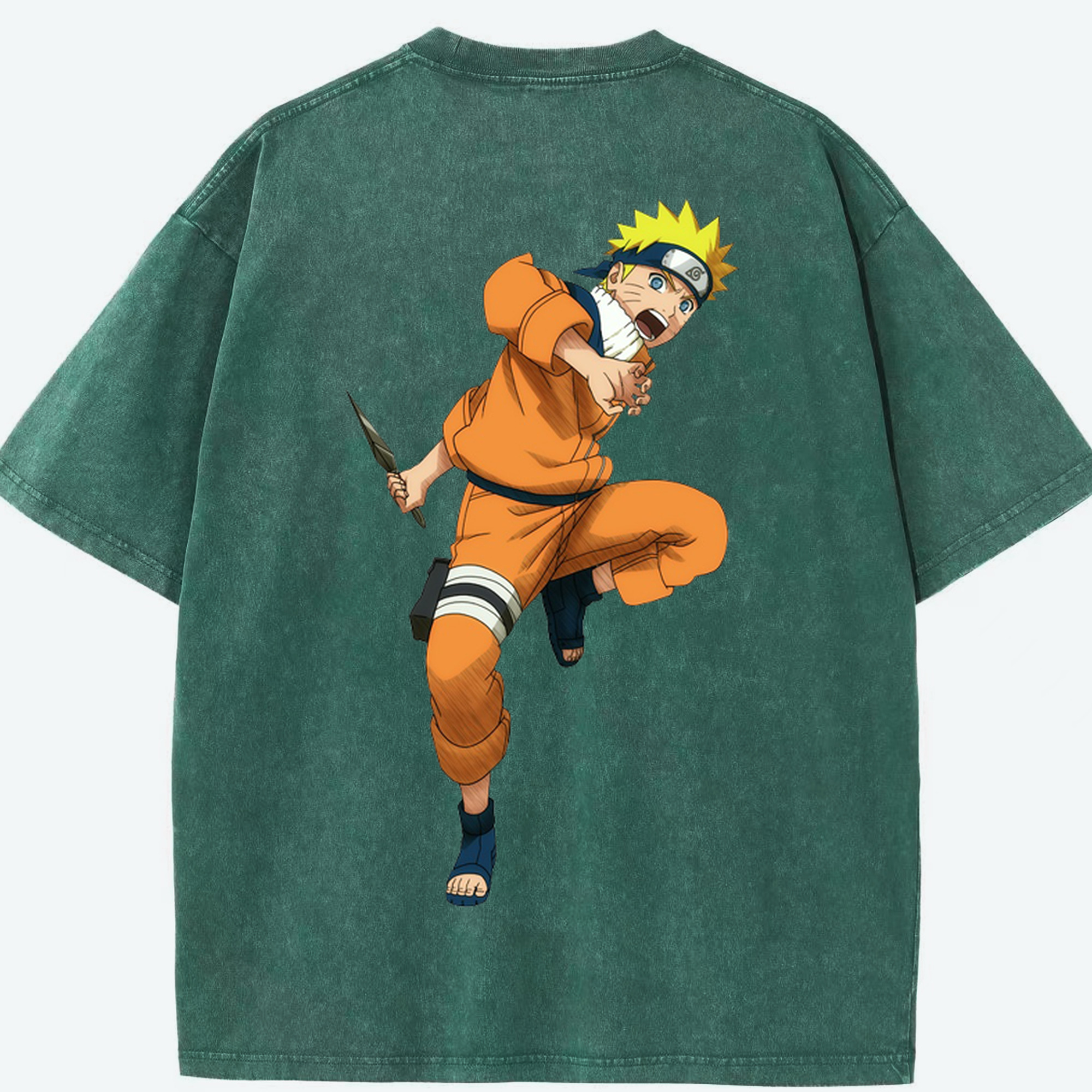 （画像用） NARUTO -ナルト- うずまき ナルト Uzumaki Naruto 綿100% ヴィンテージ風 半袖Tシャツ（背面プリント）